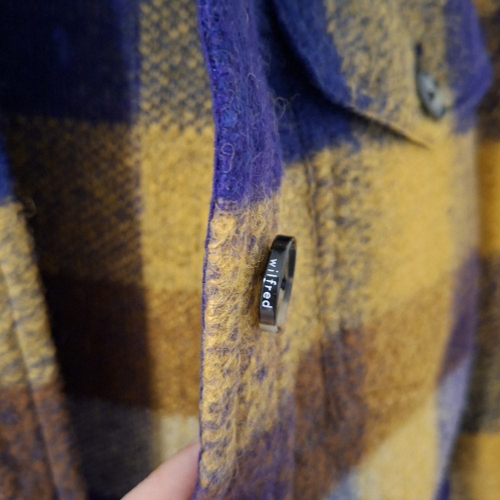 NWOT Wilfred Women's "Autumn" Wool Shirt Jacket in Purple & Yellow (Size XS) - Picture 7 of 10